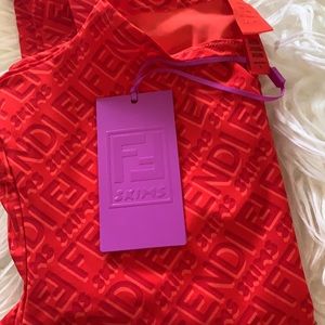 FENDI x Skims Mock Neck Long Sleeve Bodysuit
